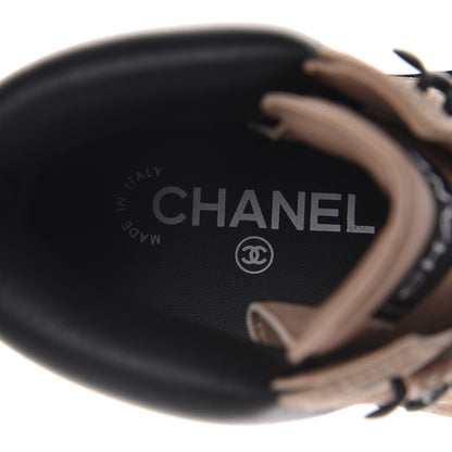 Chanel Suede Calfskin Lace Up Boots 37 Pink 8 of 10