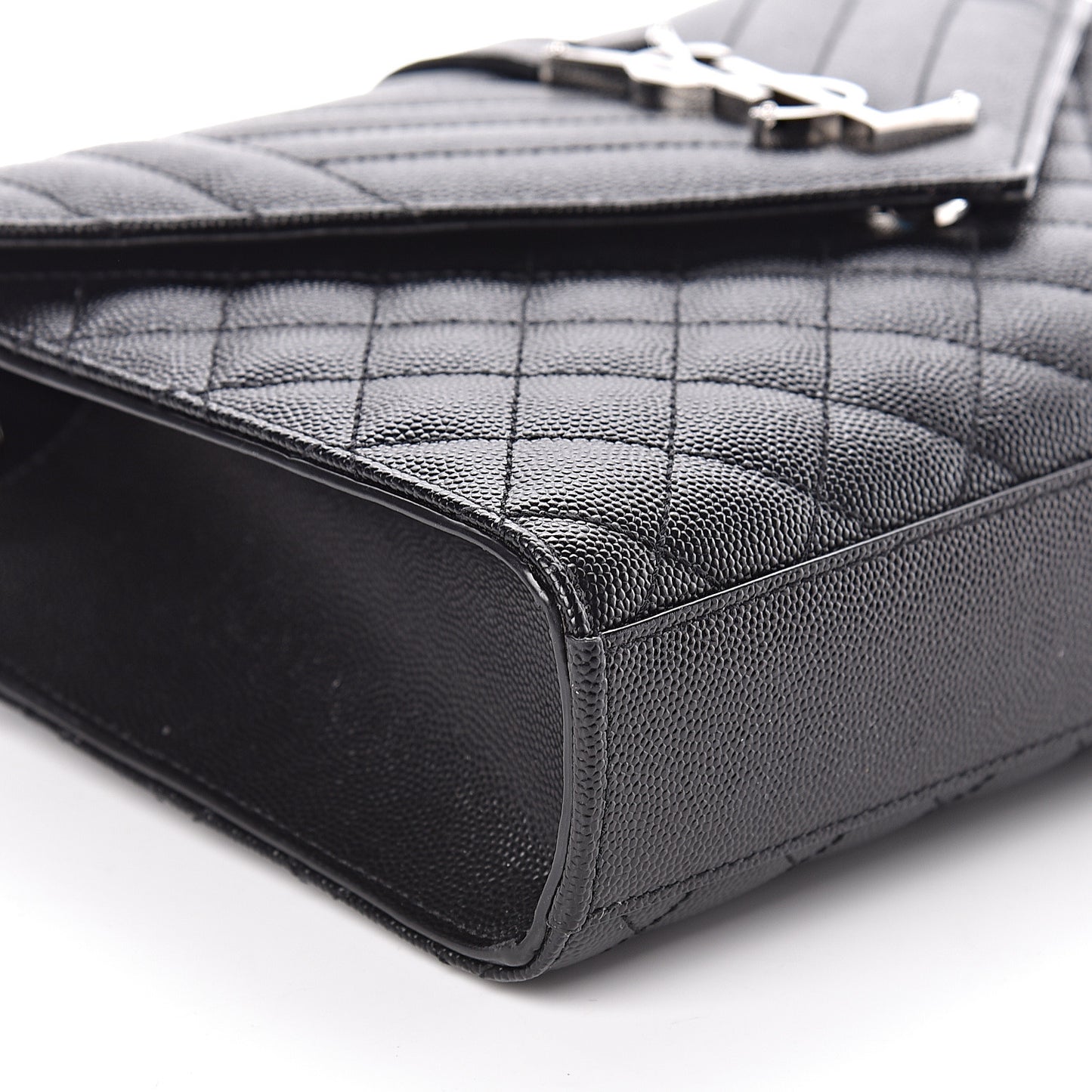 Grain De Poudre Textured Mixed Matelasse Triquilt Medium Monogram Satchel Black