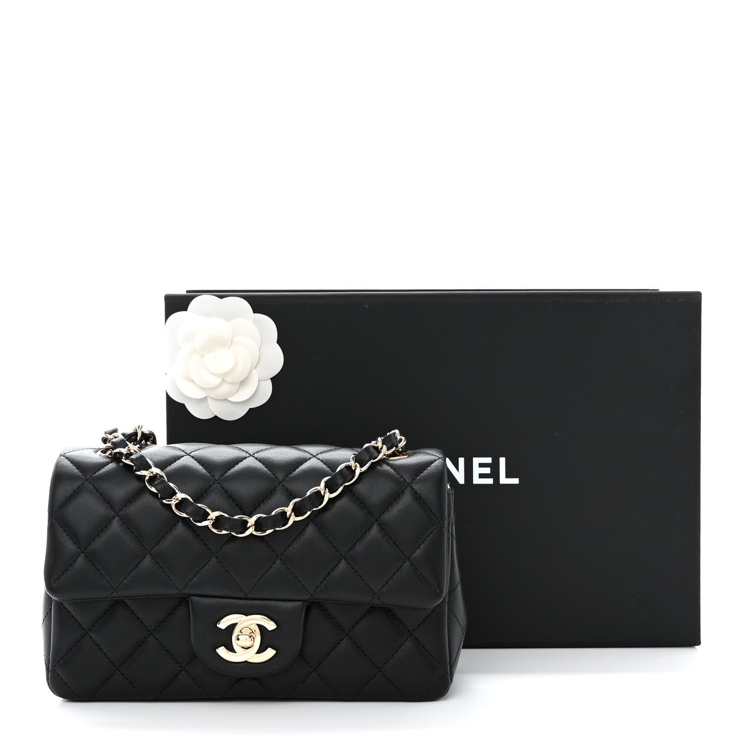 Chanel Lambskin Quilted Mini Rectangular Flap Black 13 of 13
