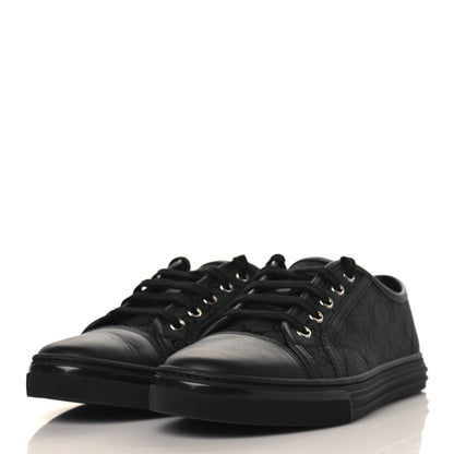 Gucci GG Monogram Calfskin Womens Low Top Sneakers 37.5 Piombo Black 3 of 9