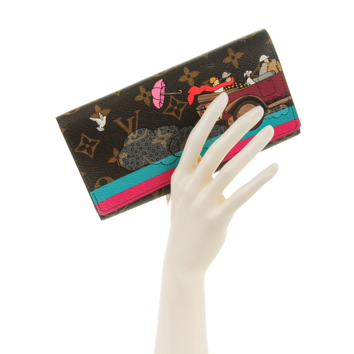 Louis Vuitton Monogram 2015 Christmas Animation Sarah Wallet Hibiscus 2 of 7