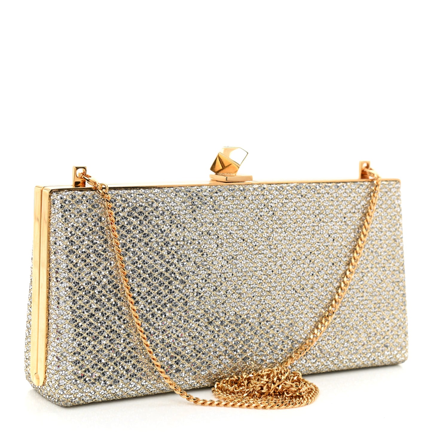 Coarse Glitter Celeste Clutch Champagne