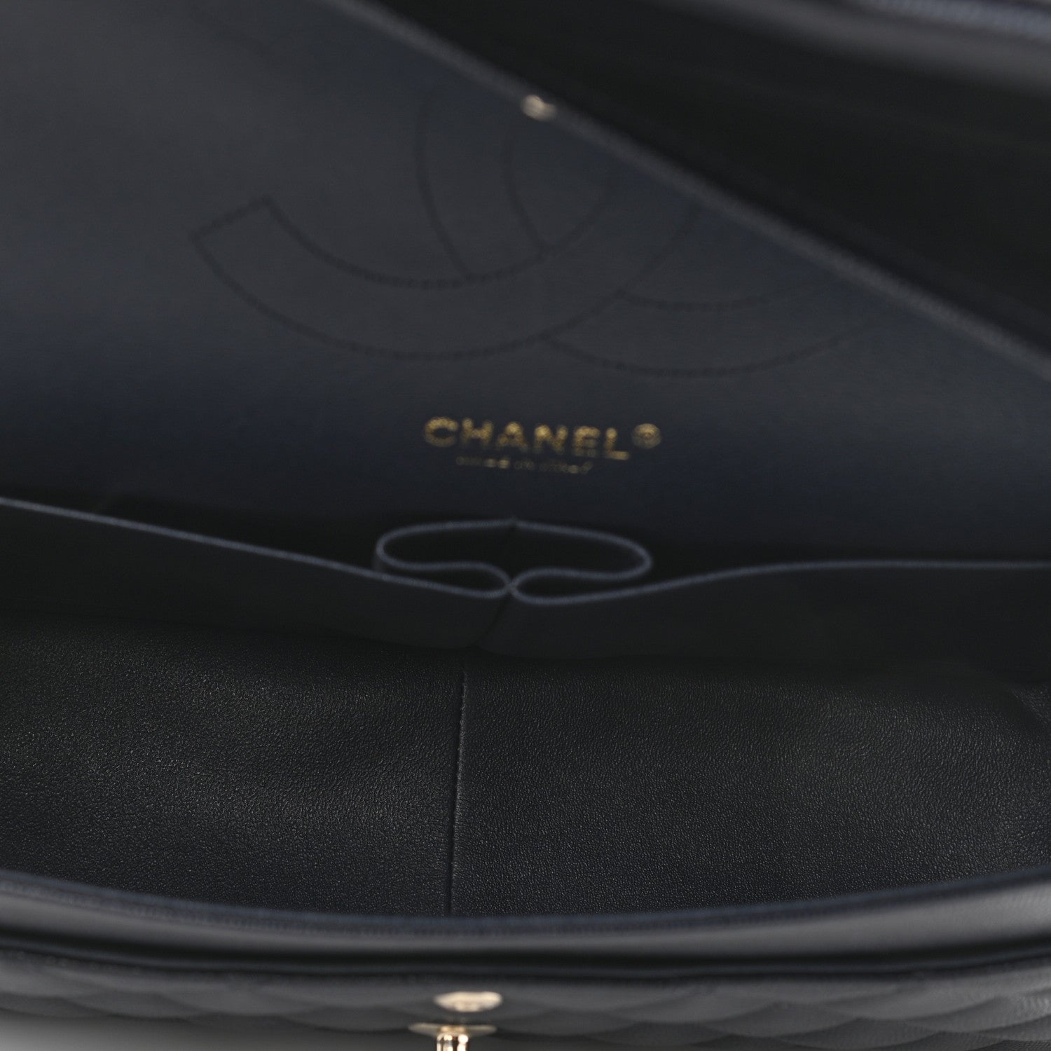 Chanel Caviar Quilted Jumbo Double Flap Navy Blue 4 of 12