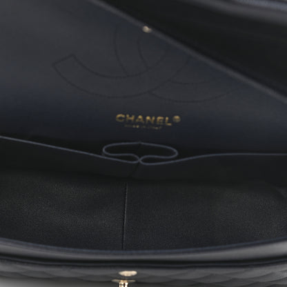 Chanel Caviar Quilted Jumbo Double Flap Navy Blue 4 of 12
