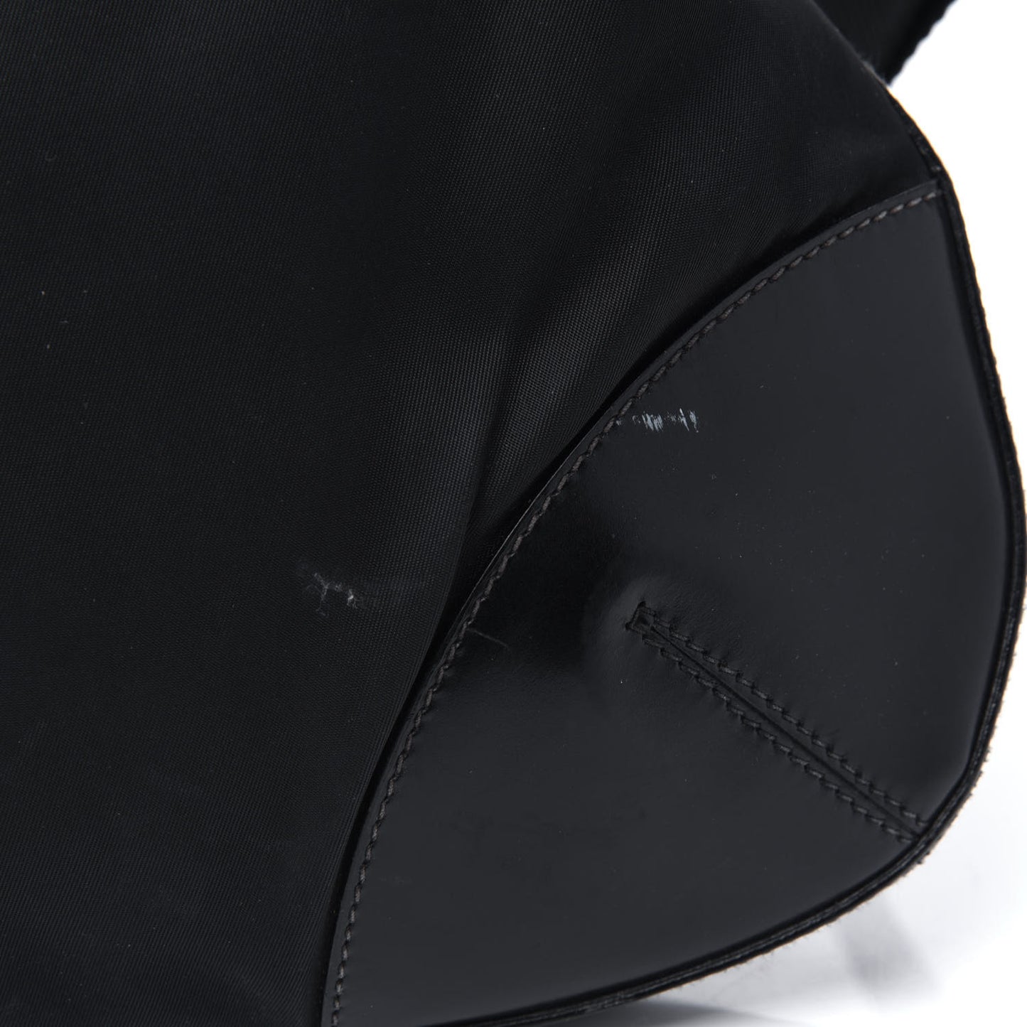 Tessuto Nylon Calfskin Flat Messenger Bag Black