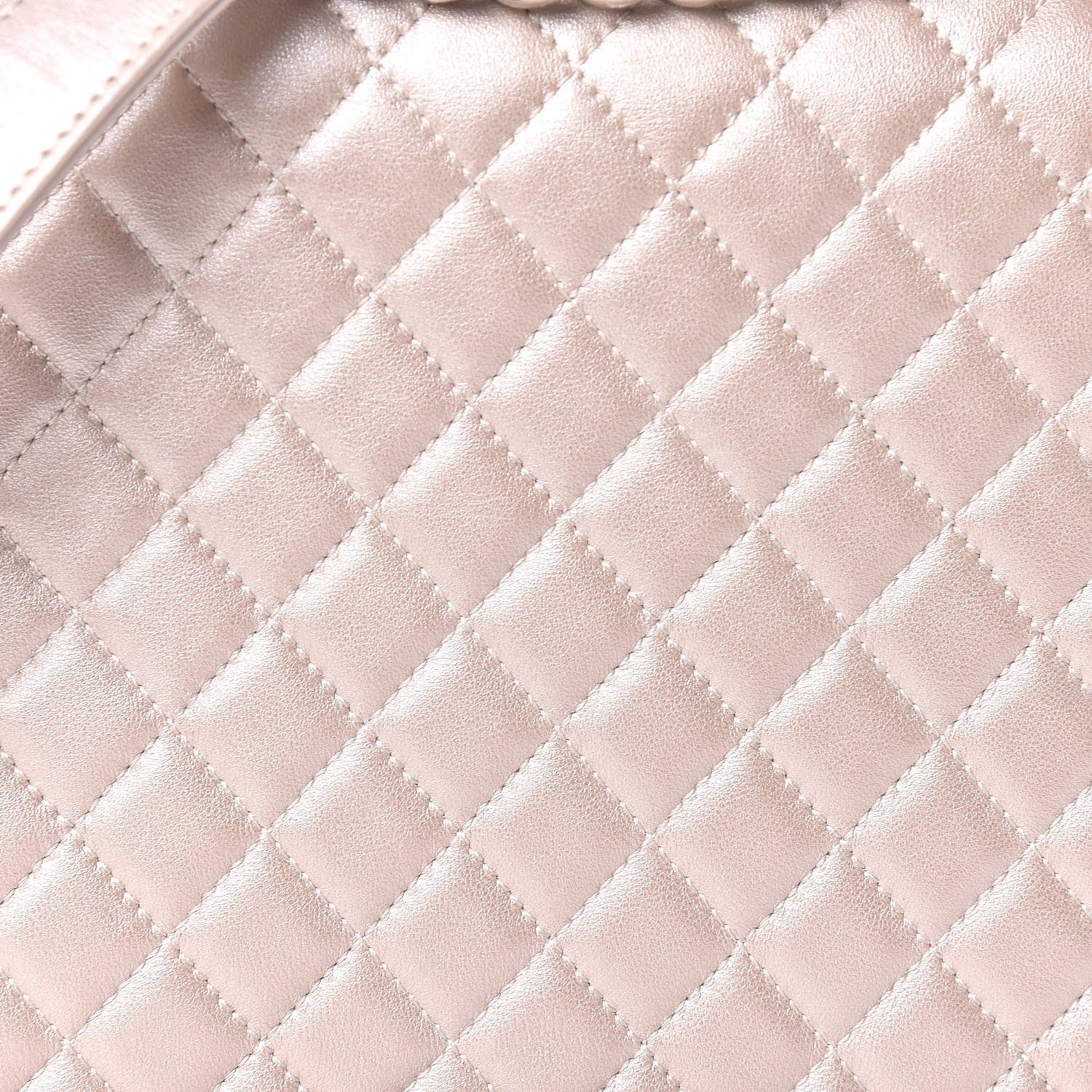 Chanel Metallic Lambskin Quilted Large Boy Flap Light Beige 11 of 11