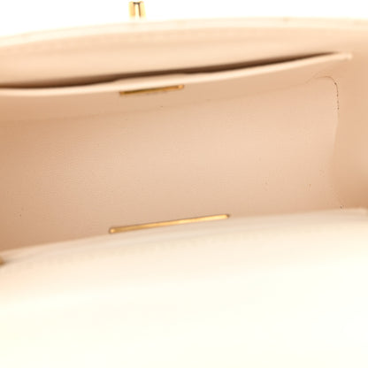 Chanel Lambskin Handle Crush Top Handle Flap Bag White 5 of 13