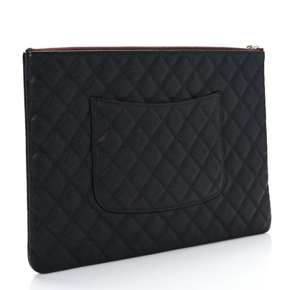 Chanel Caviar Quilted Large Cosmetic Case Black 3 of 7