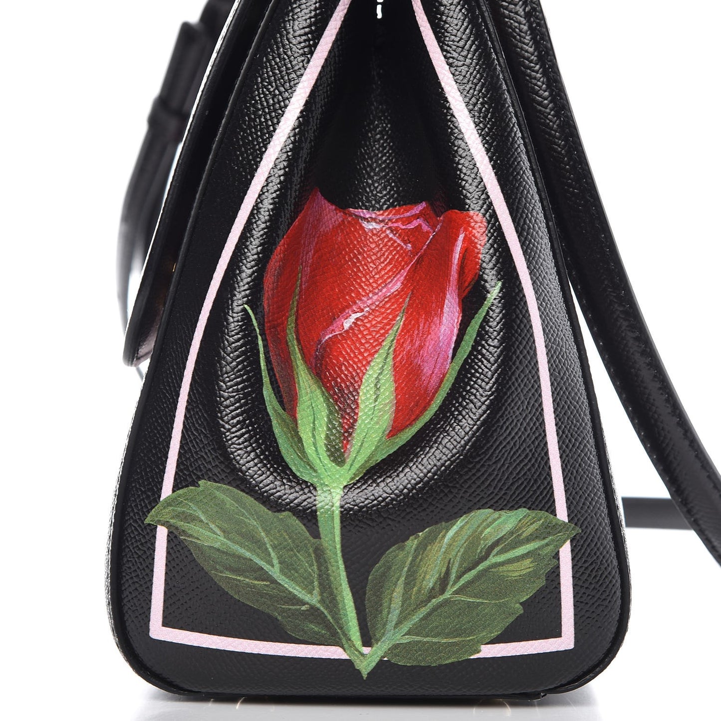Dauphine Rose Print Medium Miss Sicily Satchel Black