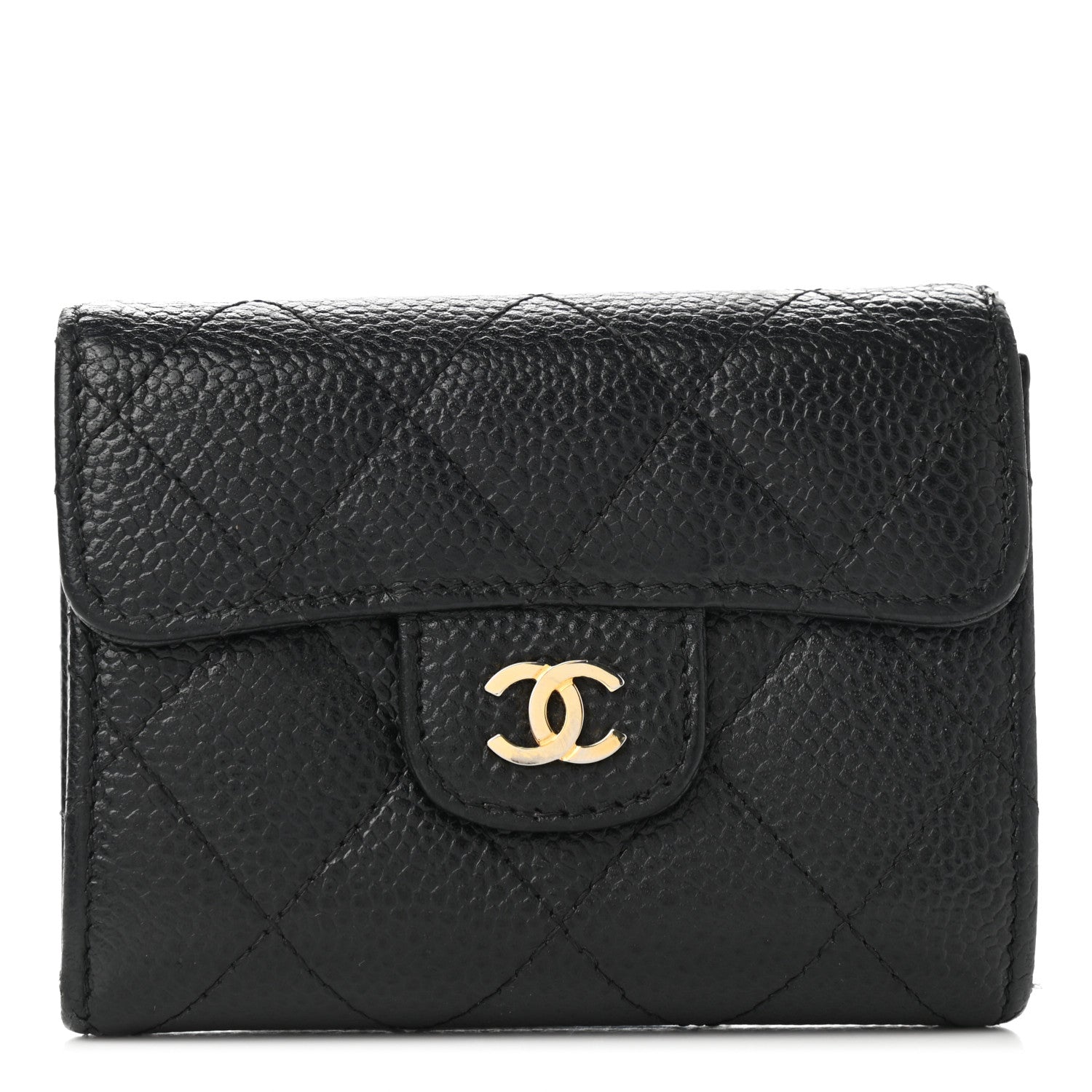 Chanel Caviar Quilted Flap Card Holder Wallet Black 1 of 7