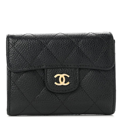 Chanel Caviar Quilted Flap Card Holder Wallet Black 1 of 7