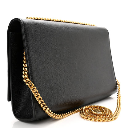 Saint Laurent Grain De Poudre Medium Classic Monogram Kate Satchel Black 3 of 10