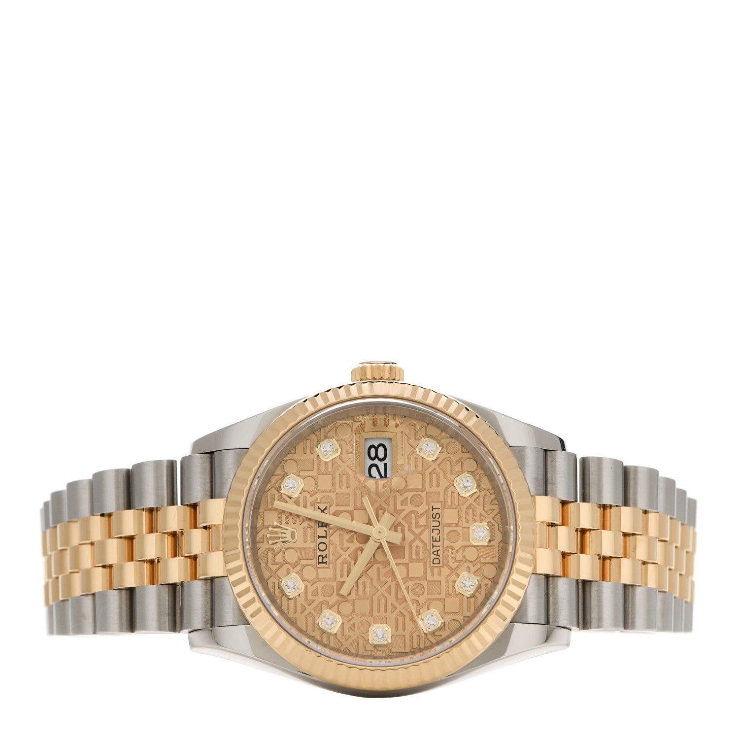 Rolex Stainless Steel 18K Yellow Gold Diamond 36mm Oyster Perpetual Datejust Watch Champagne Jubilee 126233 2 of 5