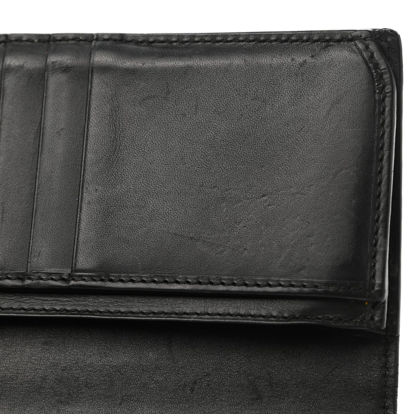 Calfskin GucciGhost Bi-Fold Long Wallet Black New Acquamarine