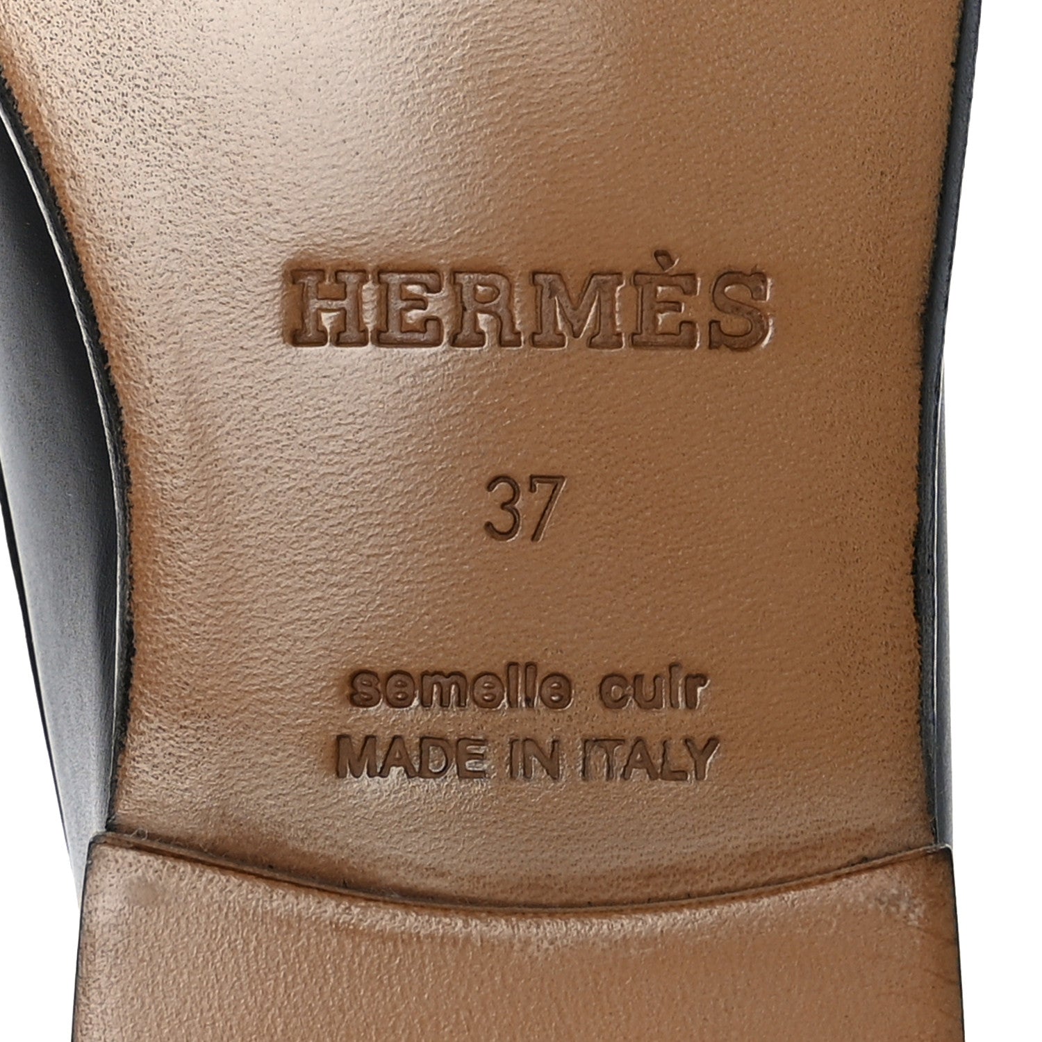 Hermes Calfskin Womens Kennedy Loafers 37 Black White 8 of 9