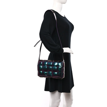 Bottega Veneta Glossy Nail Polish Nappa Maxi Intreccio Padded Cassette Crossbody Bag Holographic 2 of 9