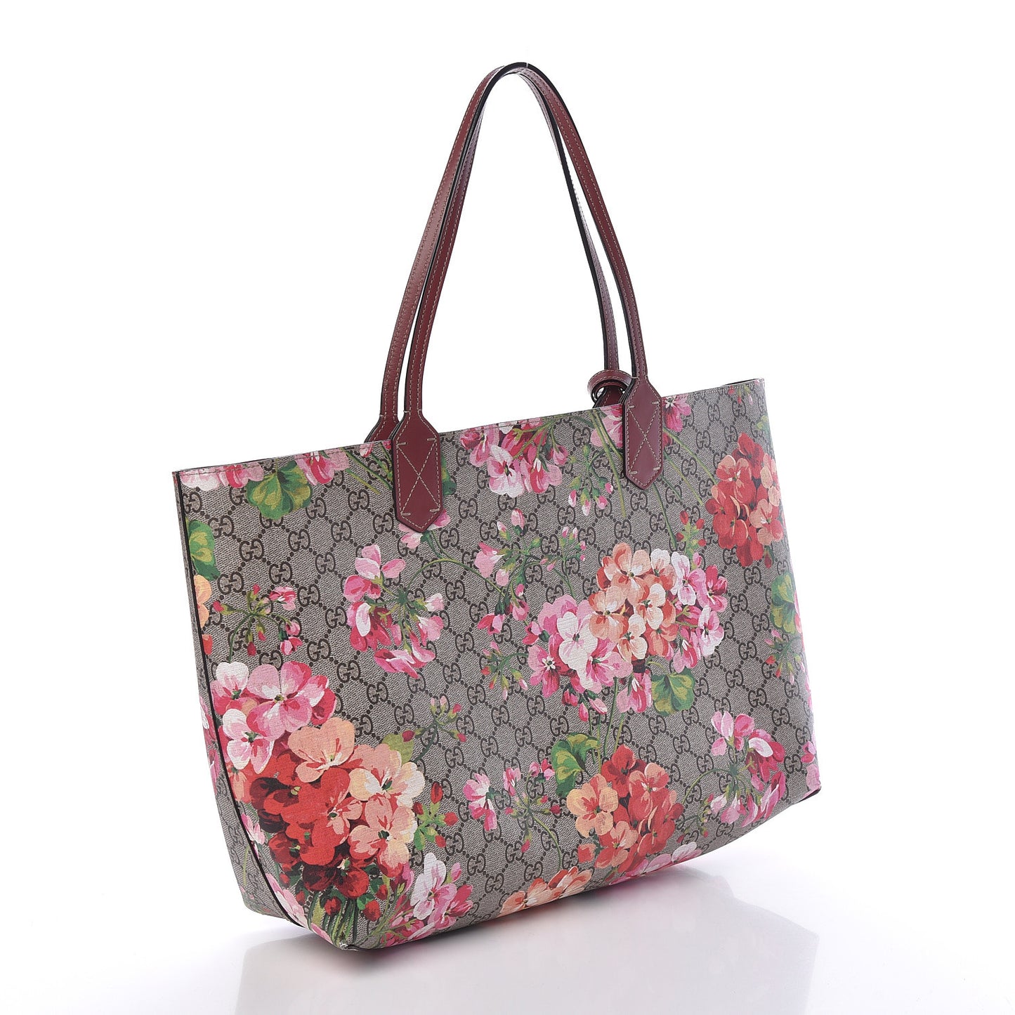 GG Supreme Monogram Blooms Medium Reversible Tote Beige Multicolor Dry Rose