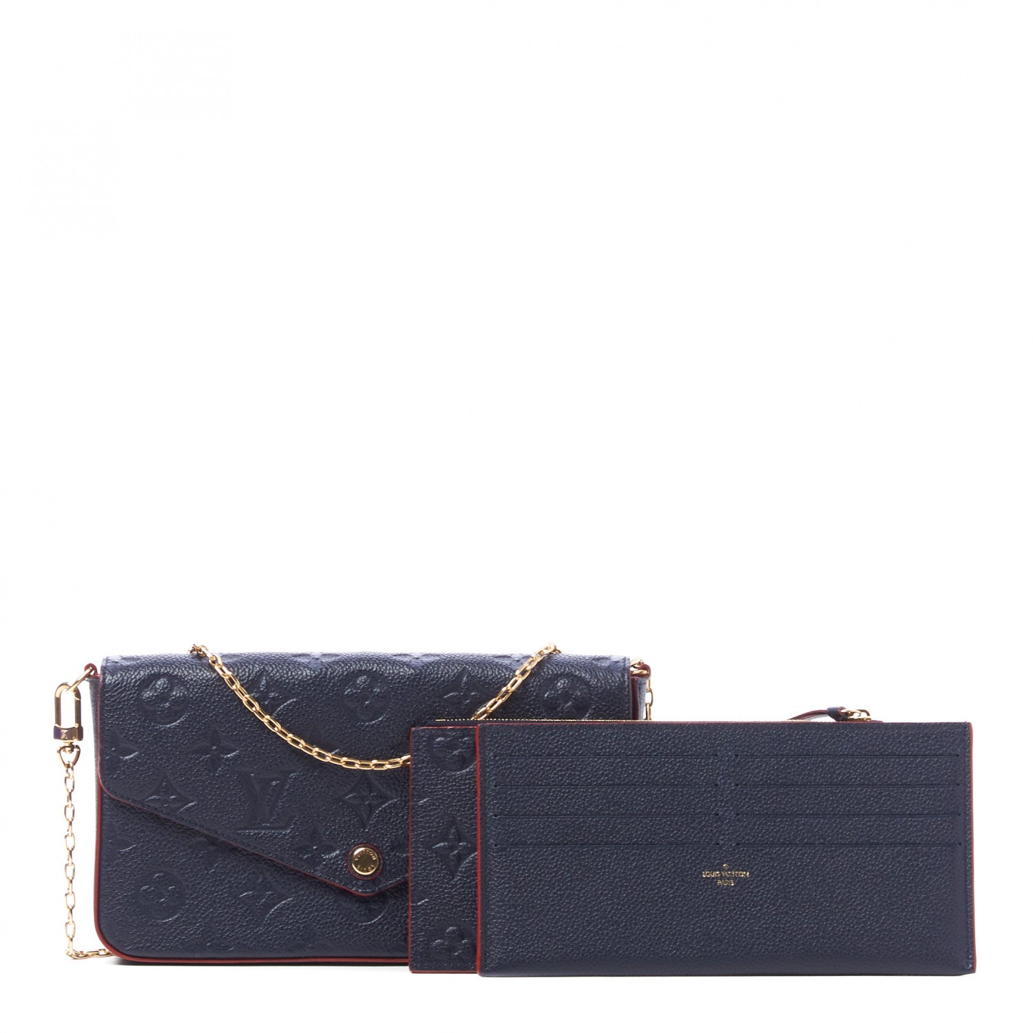 Louis Vuitton Empreinte Pochette Felicie Chain Wallet Marine Rouge 1 of 9