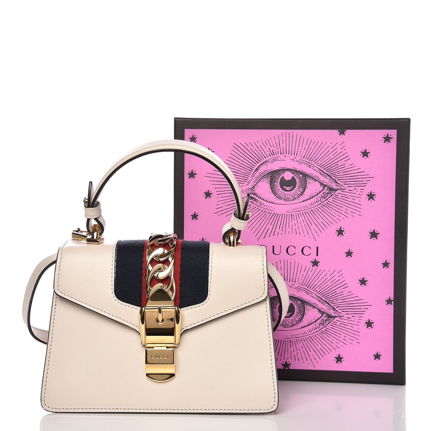 Calfskin Mini Sylvie Top Handle Bag White