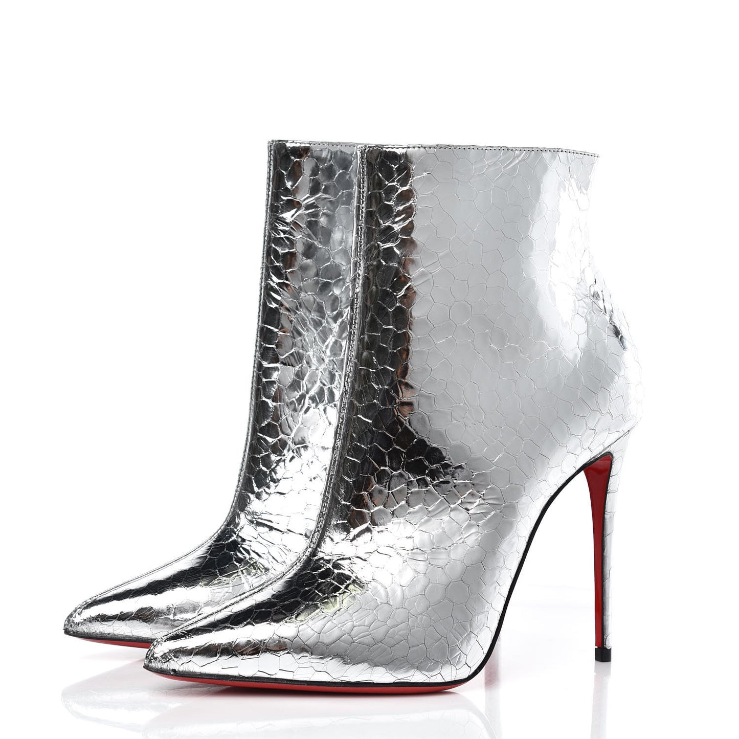 Calfskin Craquele So Kate Booty 110 Ankle Boots 38 Silver
