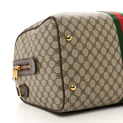 Gucci X BALENCIAGA BB Monogram Web Graffiti Medium Ophidia Carry-On Duffle Bag Beige New Acero 8 of 9