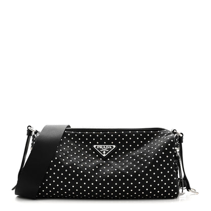Prada Re-Nylon Studded Shoulder Bag Black 1 of 9