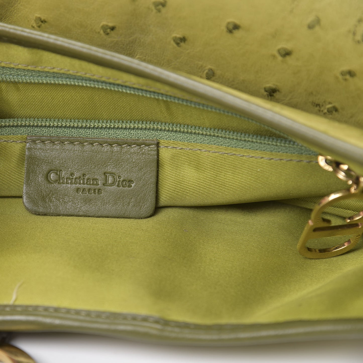 Ostrich Saddle Bag Green