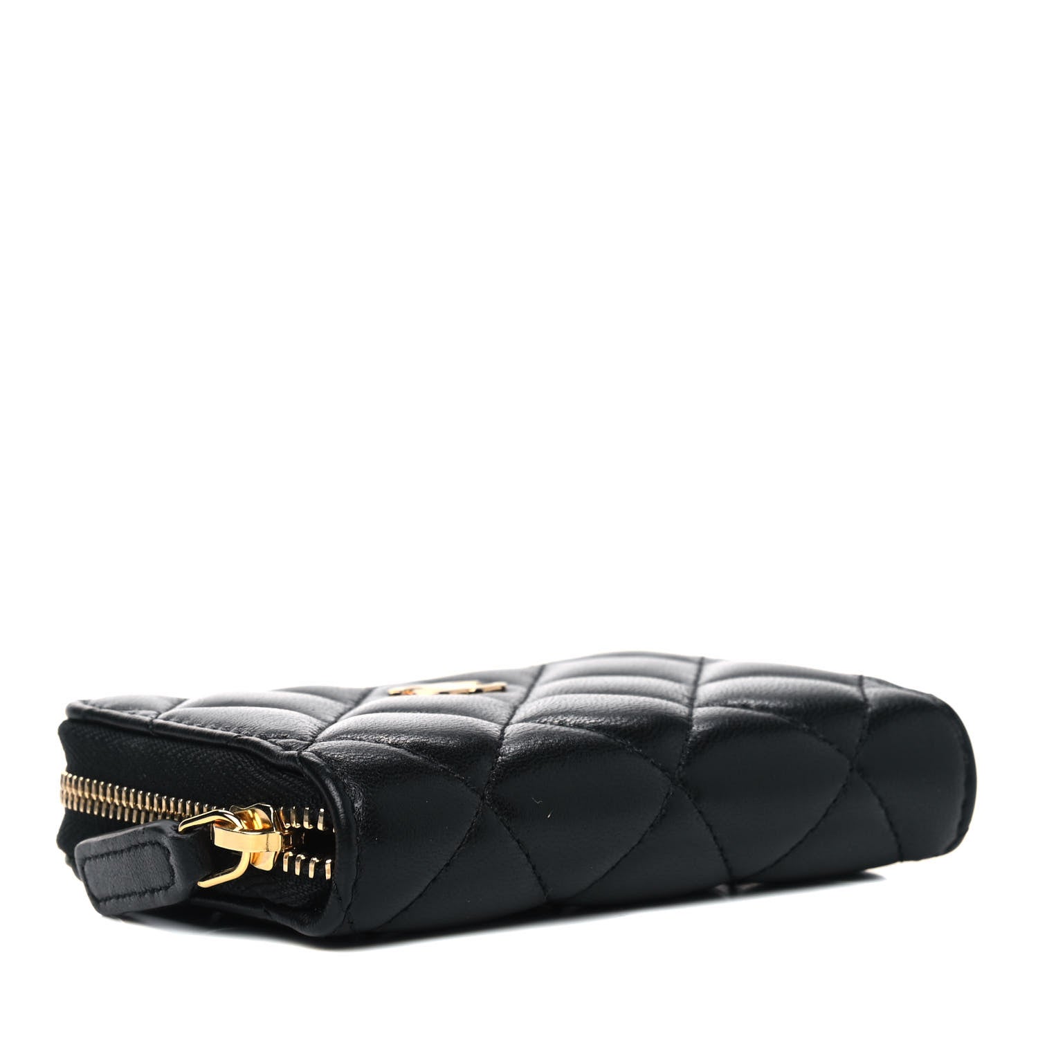Chanel Lambskin Quilted Zip Coin Purse Black 3 of 4