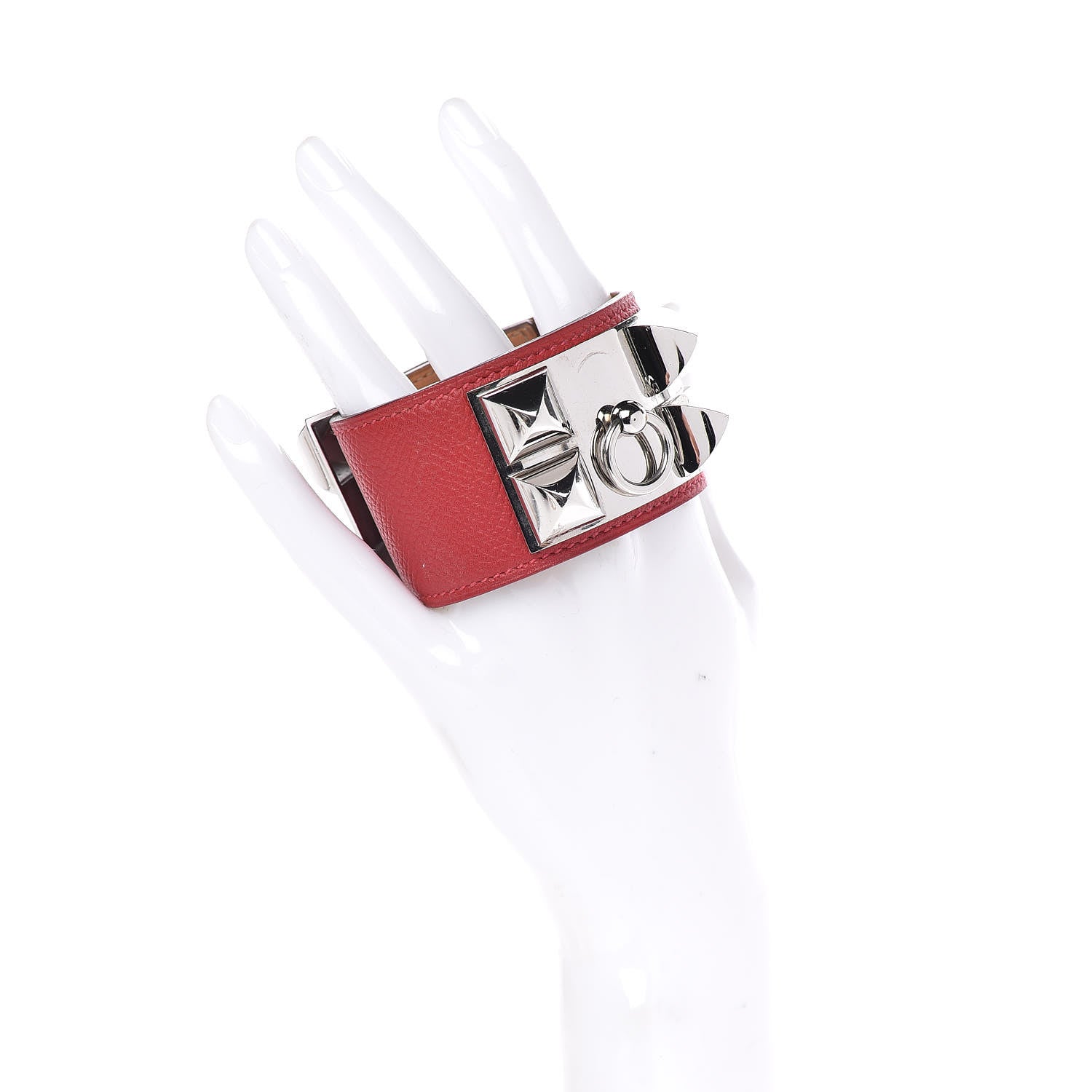 Hermes Epsom Collier de Chien CDC Bracelet S Rouge Casaque 2 of 8
