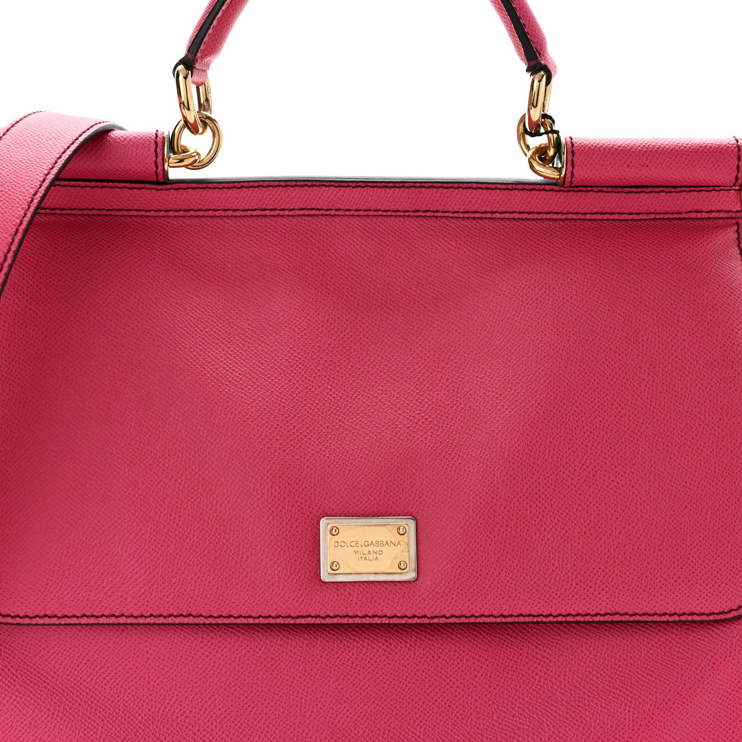 Dauphine Large Bi-Color Miss Sicily Satchel Fuchsia Red