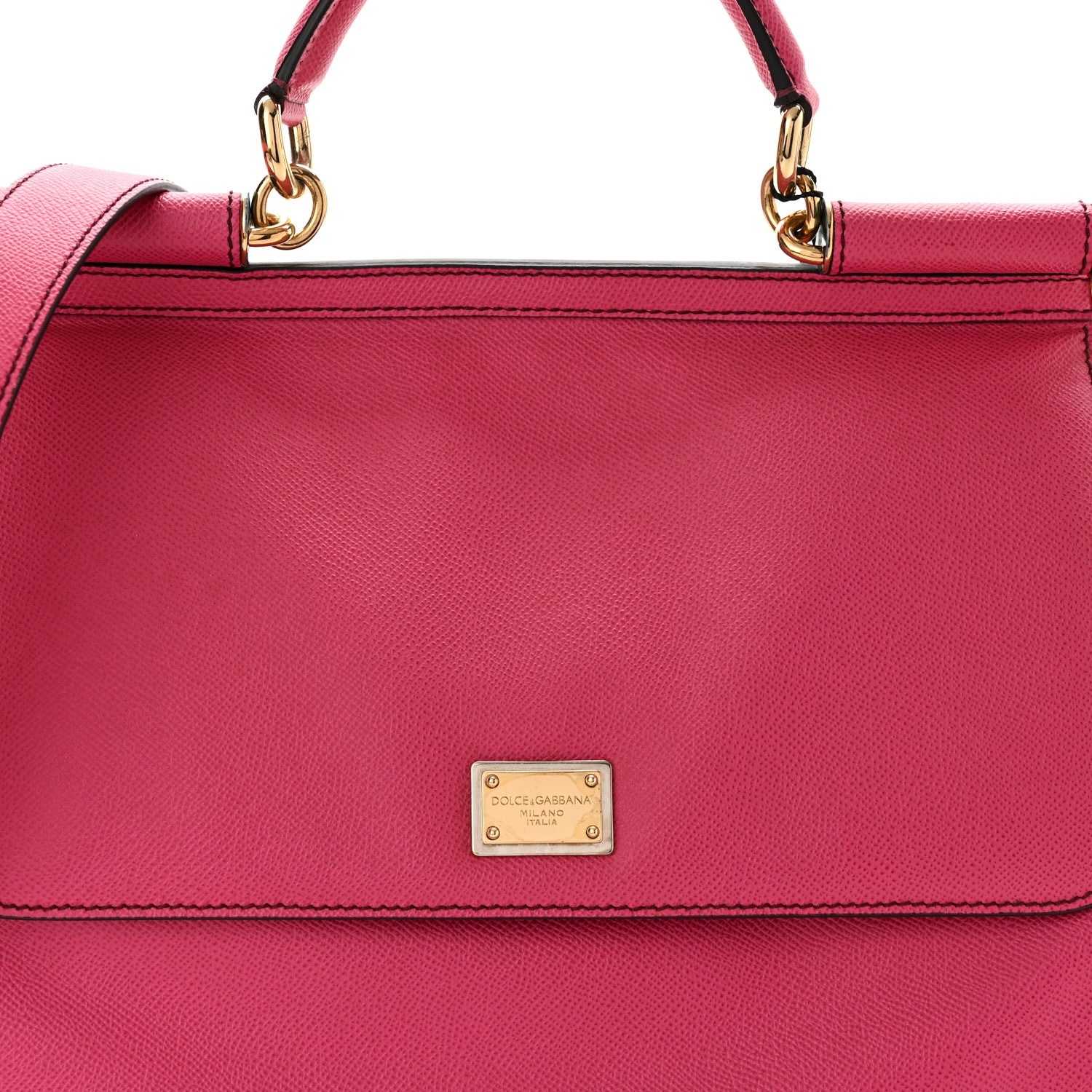 Dolce & Gabbana Dauphine Large Bi-Color Miss Sicily Satchel Fuchsia Red 7 of 9