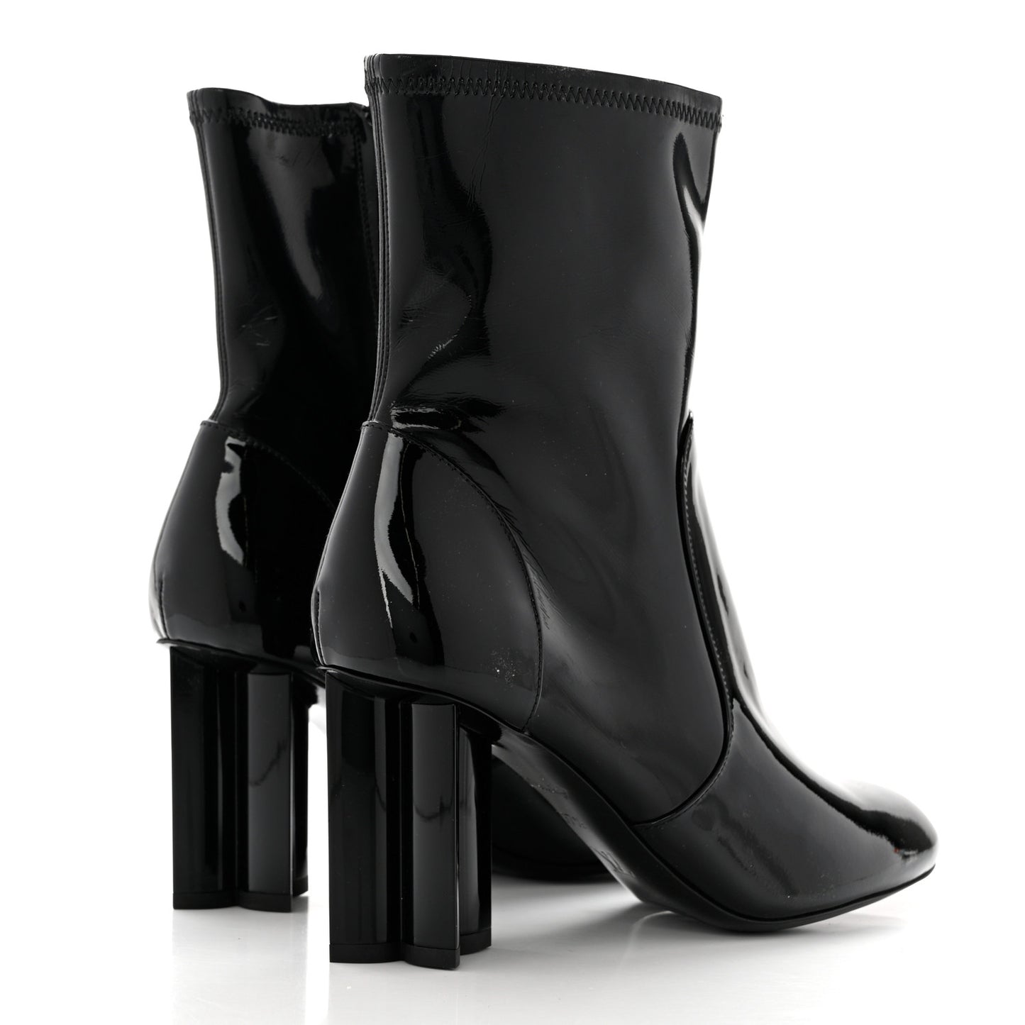 Patent Silhouette Ankle Boots 37.5 Black