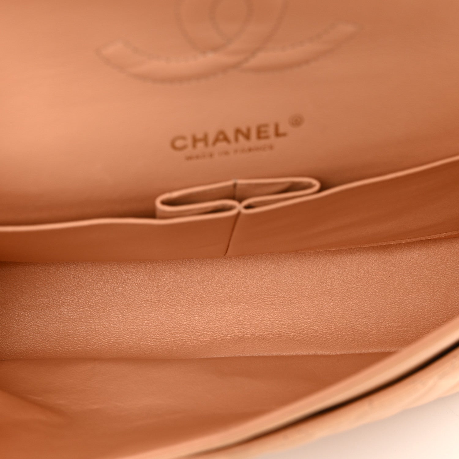 Chanel Lambskin Quilted Medium Double Flap Light Orange 6 of 13