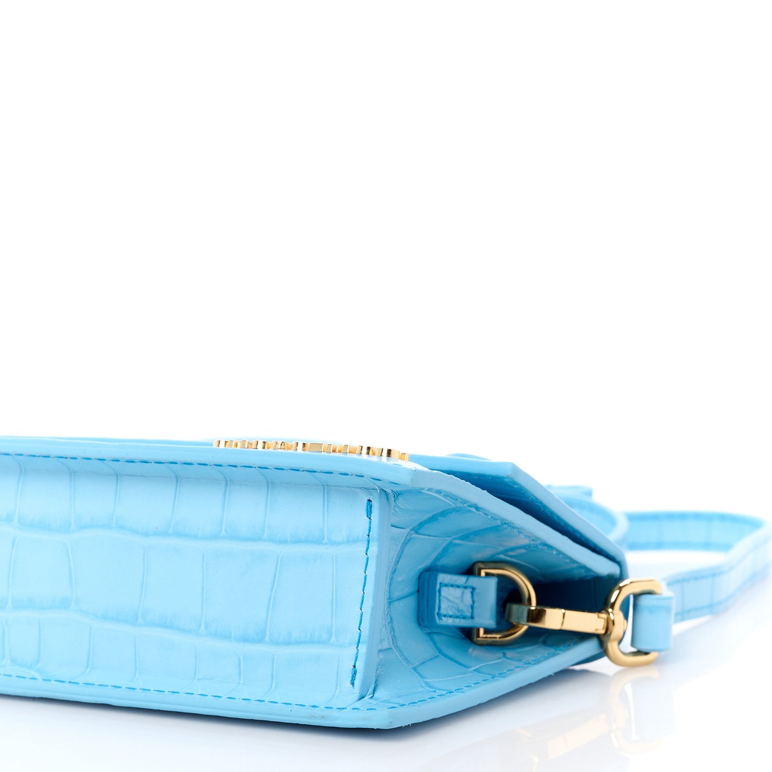 Jacquemus Calfskin Crocodile Embossed Le Chiquito Long Pale Blue 10 of 10