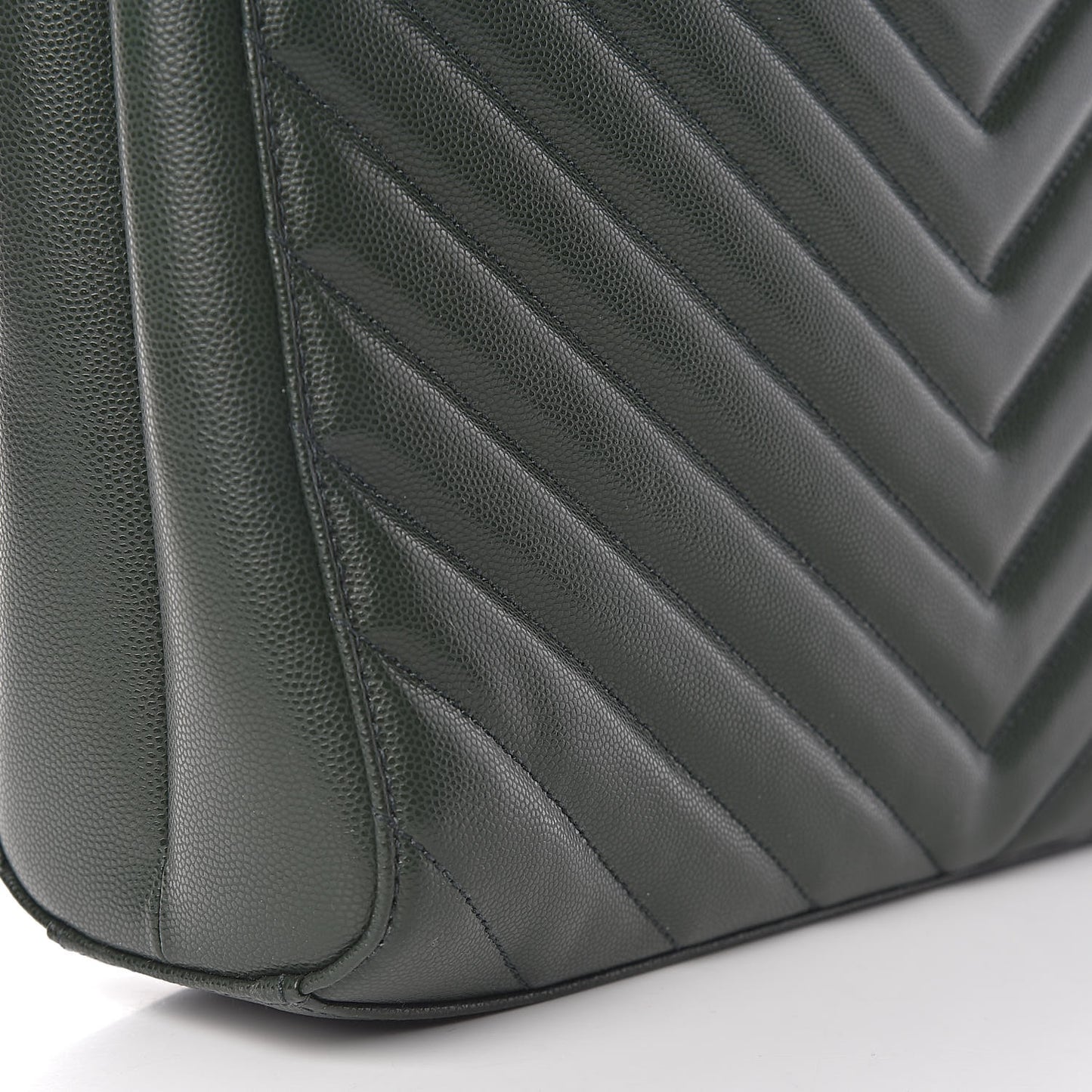 Grain de Poudre Matelasse Chevron Medium Tribeca Shopping Bag Vert Fonce