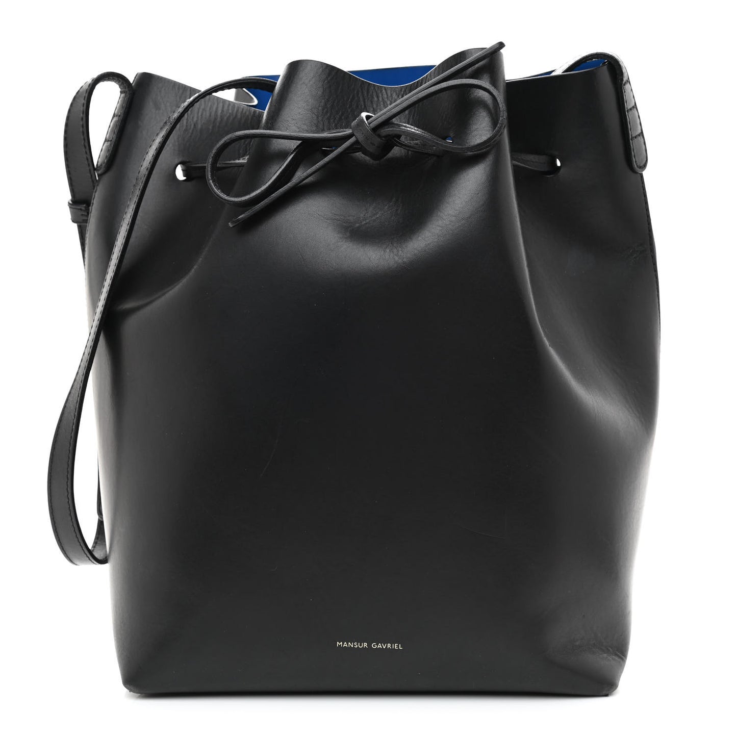 Vegetable Tanned Calfskin Bucket Bag Black Royal