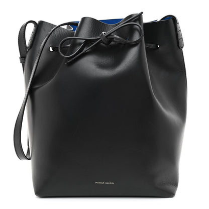 Mansur Gavriel Vegetable Tanned Calfskin Bucket Bag Black Royal 2 of 12