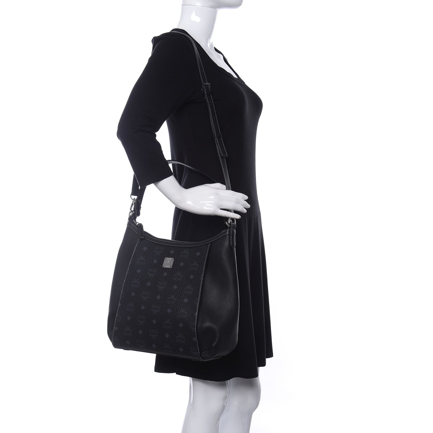 MCM Visetos Medium Luisa Hobo Black 2 of 9