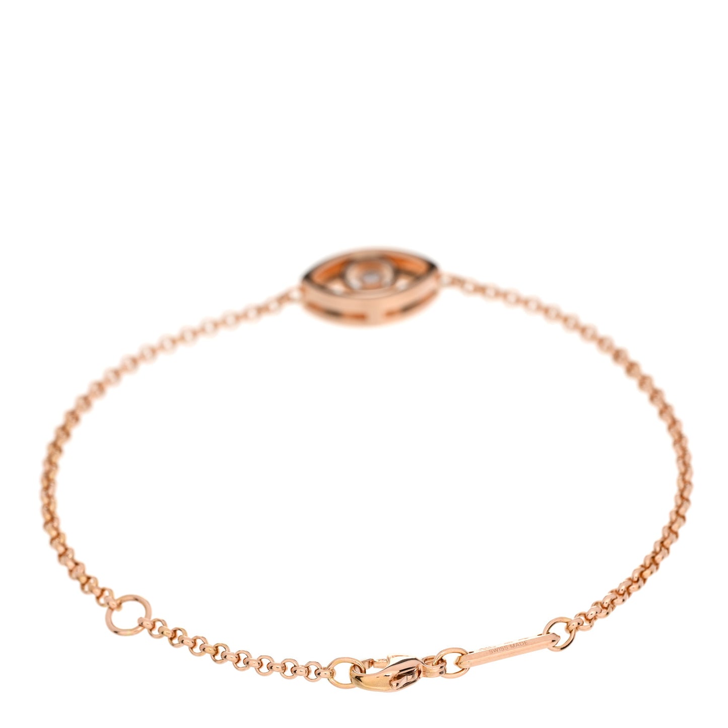 18K Rose Gold Diamond Good Luck Charms Eye Bracelet