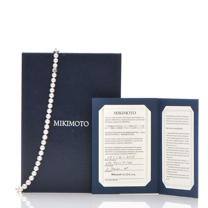 Mikimoto 18K White Gold Akoya Cultured Pearl 6-7mm Strand Necklace 17 6 of 6