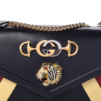 Gucci Vitello Palmellato Lux Crystal Medium Rajah Shoulder Bag Blue Romantic Cerise Butter Multicolor 8 of 10