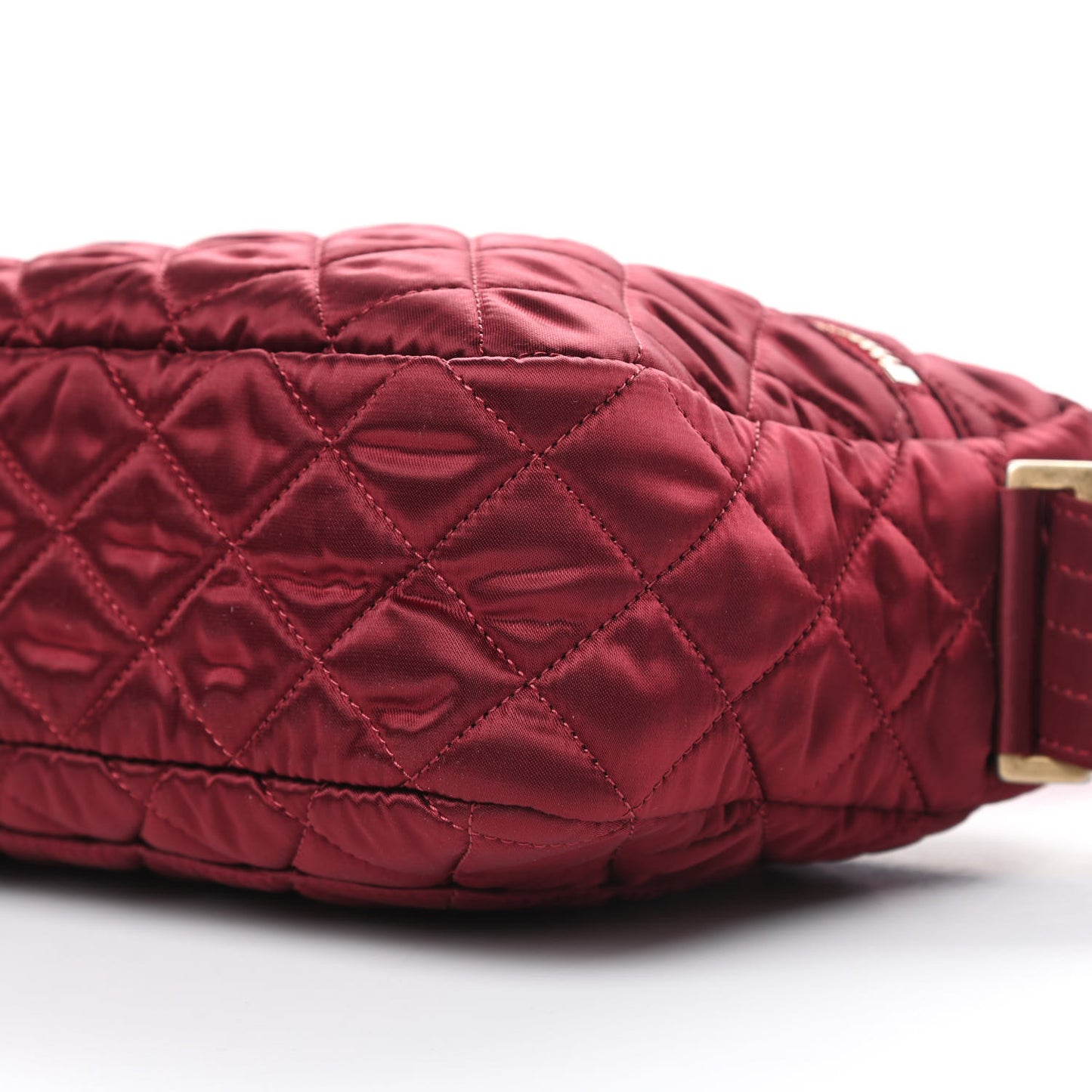 Satin Quilted Paris-Hamburg Camera Bag Red