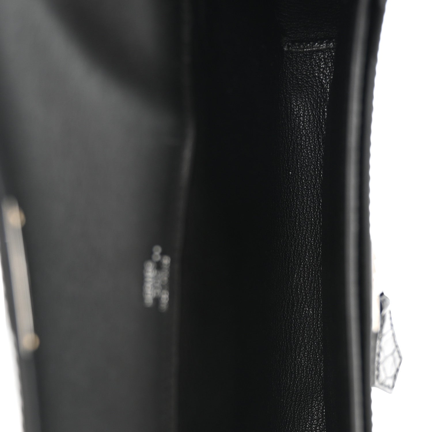 Hermes Swift Shiny Niloticus Crocodile Kelly Depeches 25 Pouch Black 5 of 8