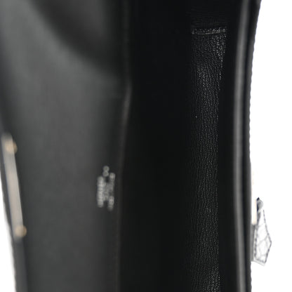 Hermes Swift Shiny Niloticus Crocodile Kelly Depeches 25 Pouch Black 5 of 8