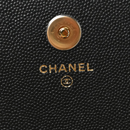 Chanel Caviar Quilted Pocket Twins Clutch With Chain  Black 5 of 11