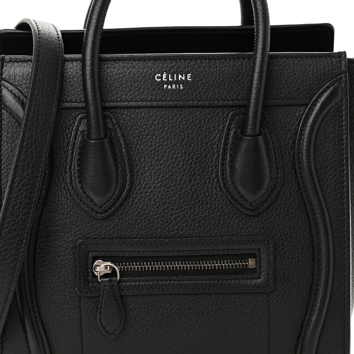 Drummed Calfskin Nano Luggage Black