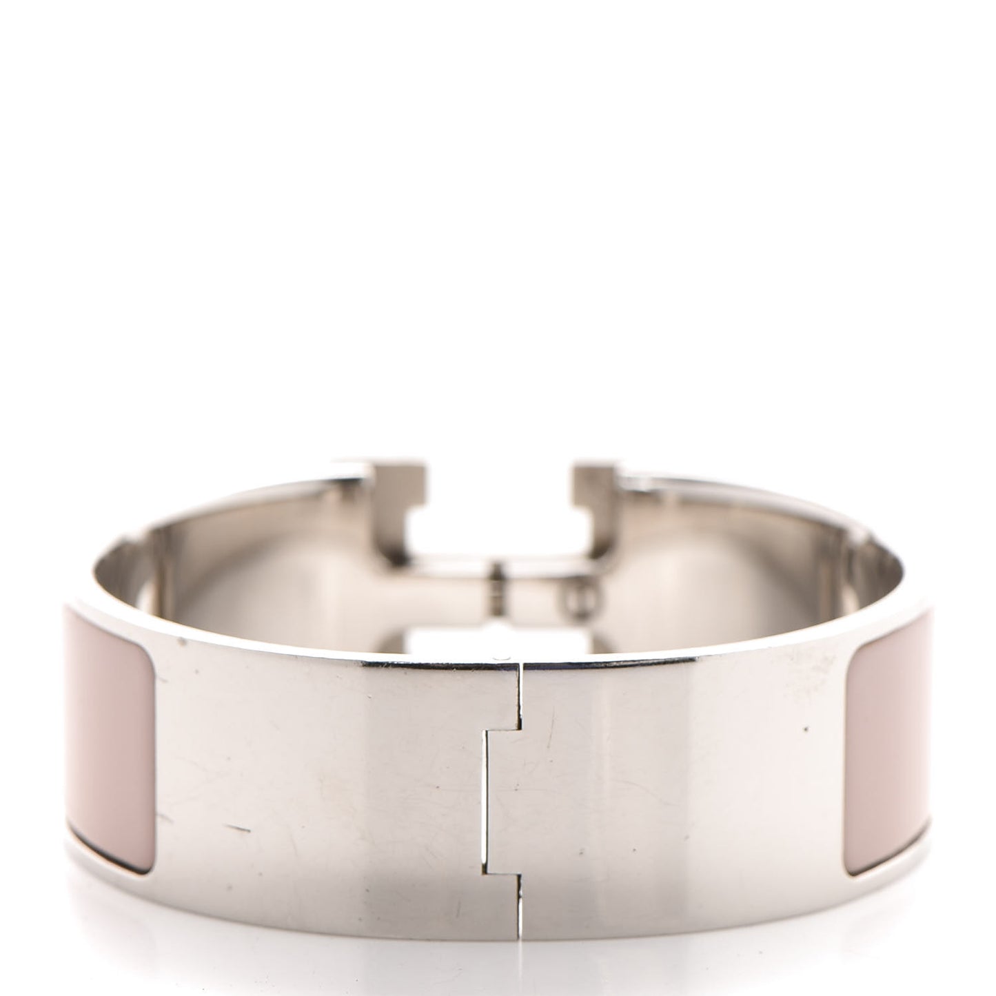 Enamel Wide Clic Clac H Bracelet PM Rose Poudre