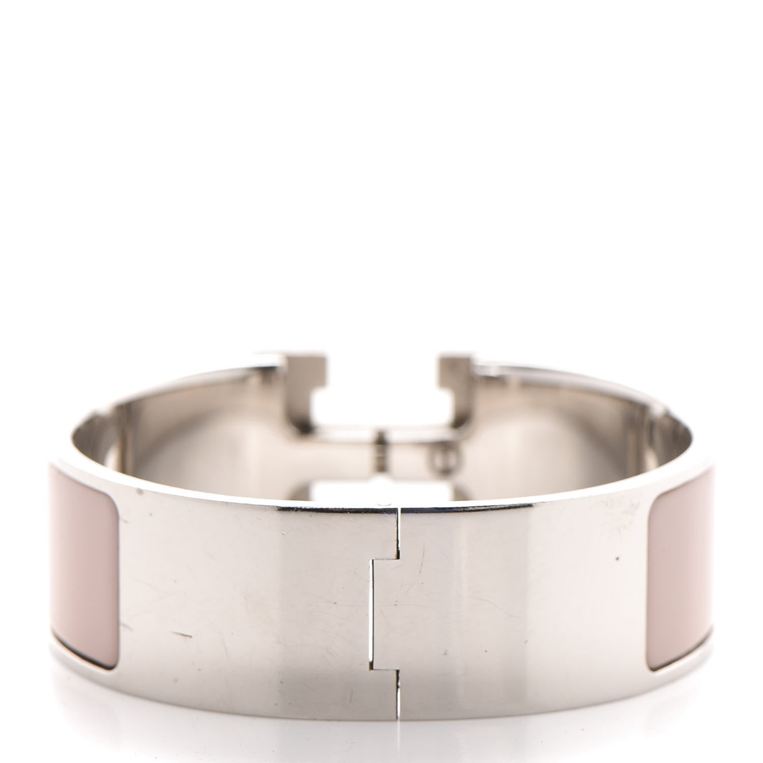 Hermes Enamel Wide Clic Clac H Bracelet PM Rose Poudre 3 of 4