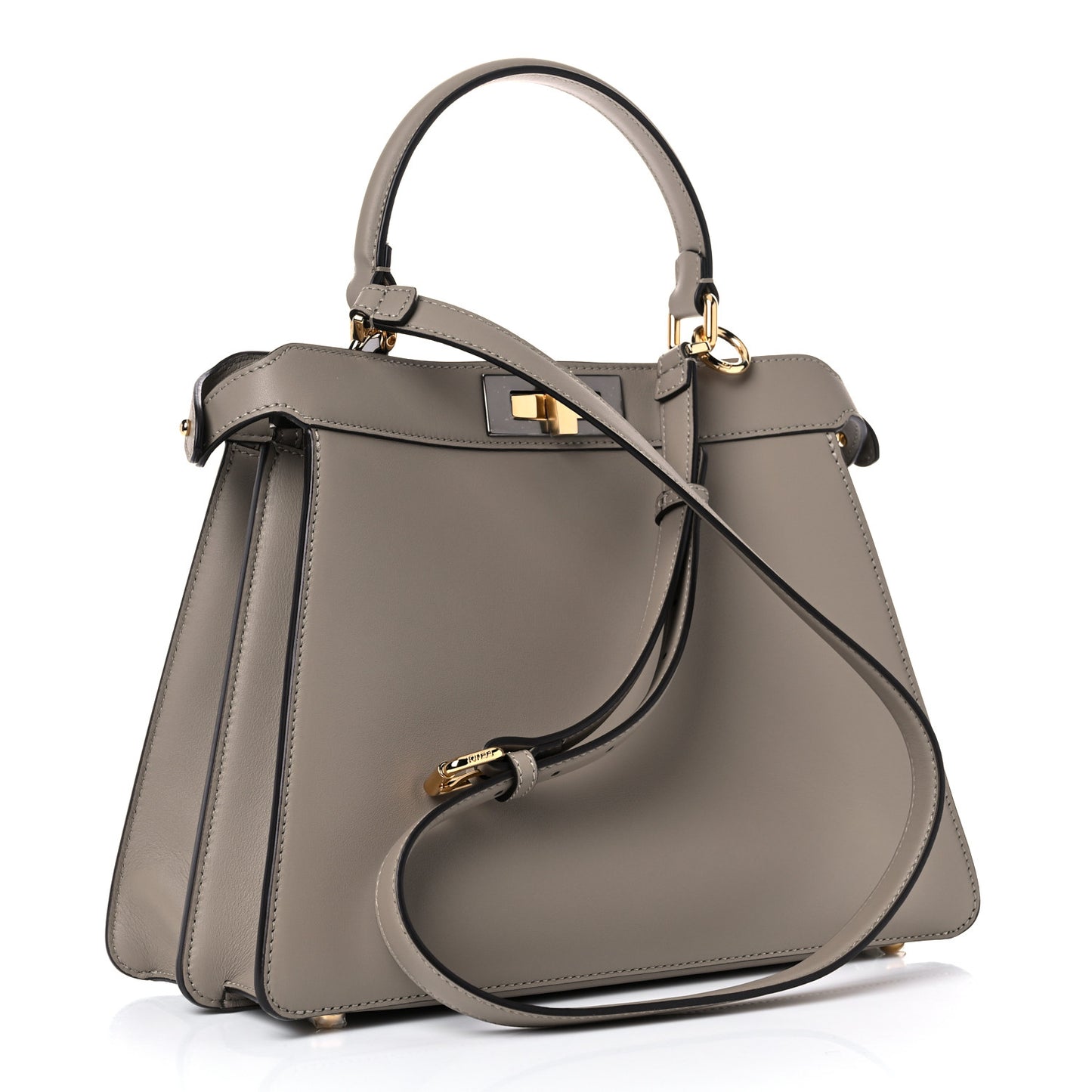 Vitello Seta Chenille FF Medium Peekaboo I SEE U Satchel Tortora Nuvola