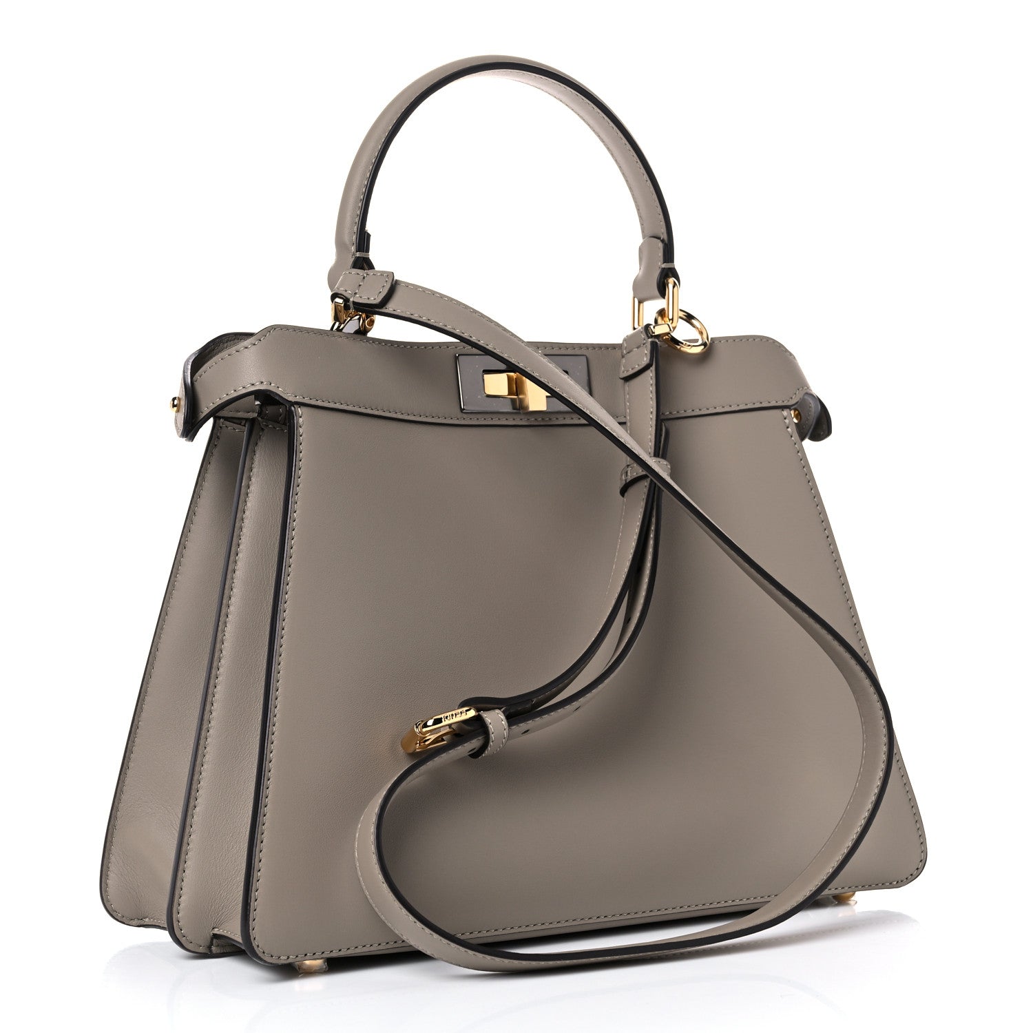 Fendi Vitello Seta Chenille FF Medium Peekaboo I SEE U Satchel Tortora Nuvola 3 of 11
